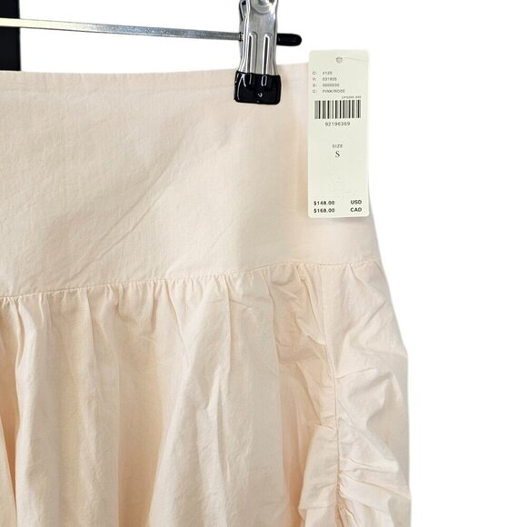 Anthropologie Draped Poplin Midi Skirt Light Pink Size Small Ruched Whimsy NWT - Picture 4 of 8